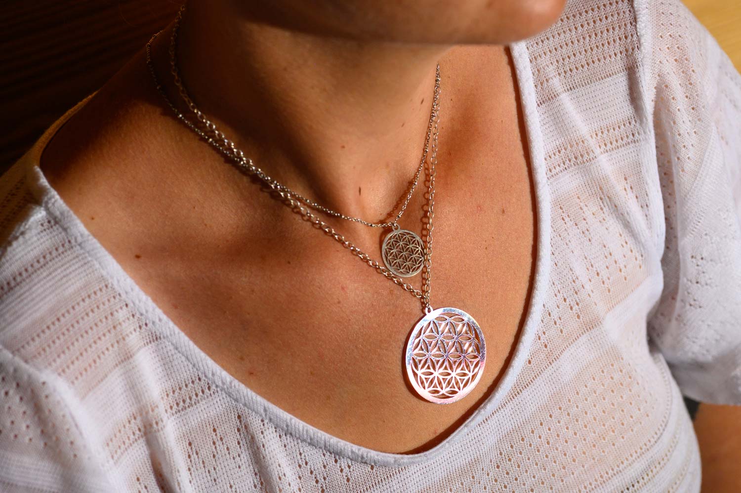 COLLIER FLEUR DE VIE ARGENT